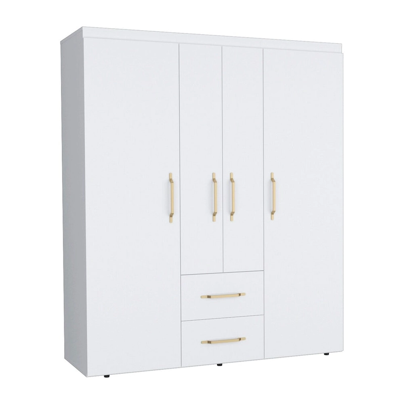 Bariloche Armoire with Hanging Rods, Shelves, 2 Drawers