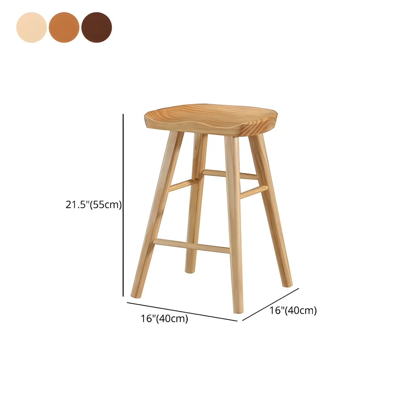 Rustic Saddle Backless Bar Stool Counter Height