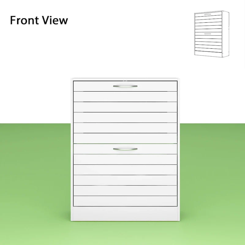 2-Drawer Shoe Cabinet, Fold-Out Drawers, Waterproof MDF, 8-12 Pairs, 22.4