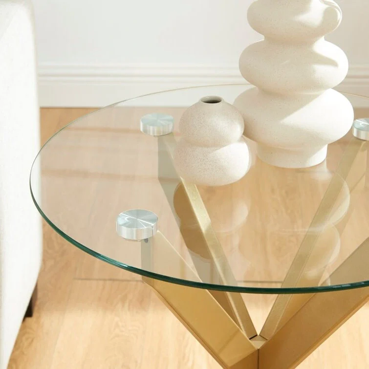 19.7 End Table With Glass Top