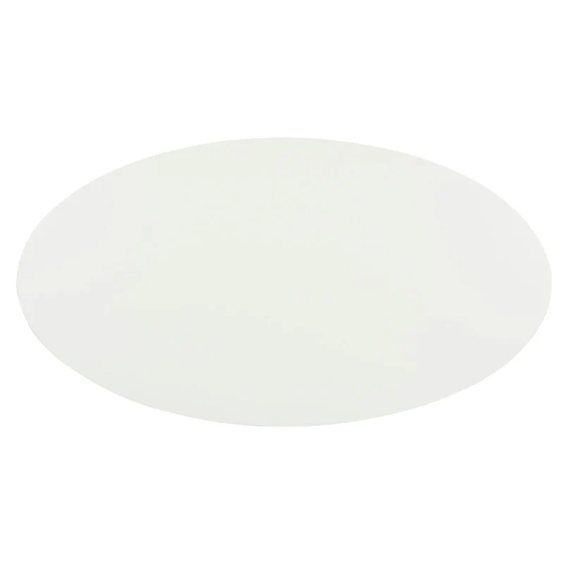 Mid-Century Oval Coffee Table White Natural Wood 2-Tier Storage 51.2