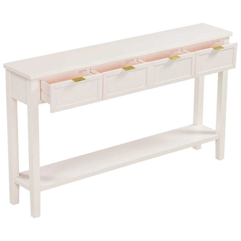 High-Quality Entryway Console Table with 4 Spacious Drawers & 1 Bottom Shelf