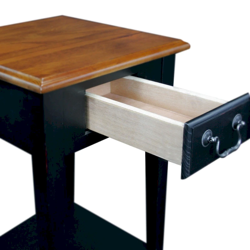 Leick Home One Drawer Square Side Table with Shelf