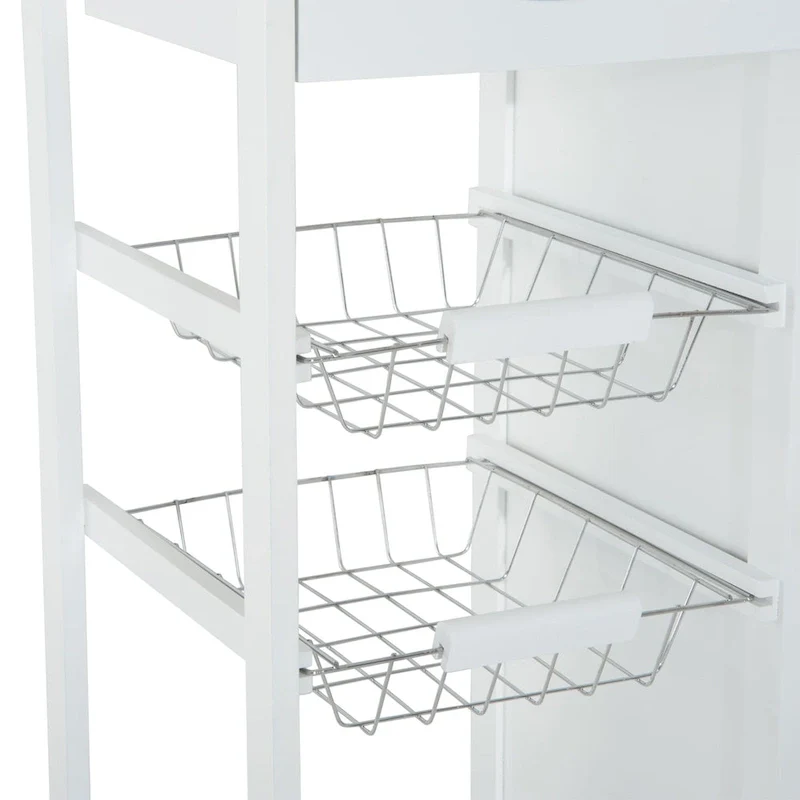 28 White Rolling Kitchen Trolley Serving Cart