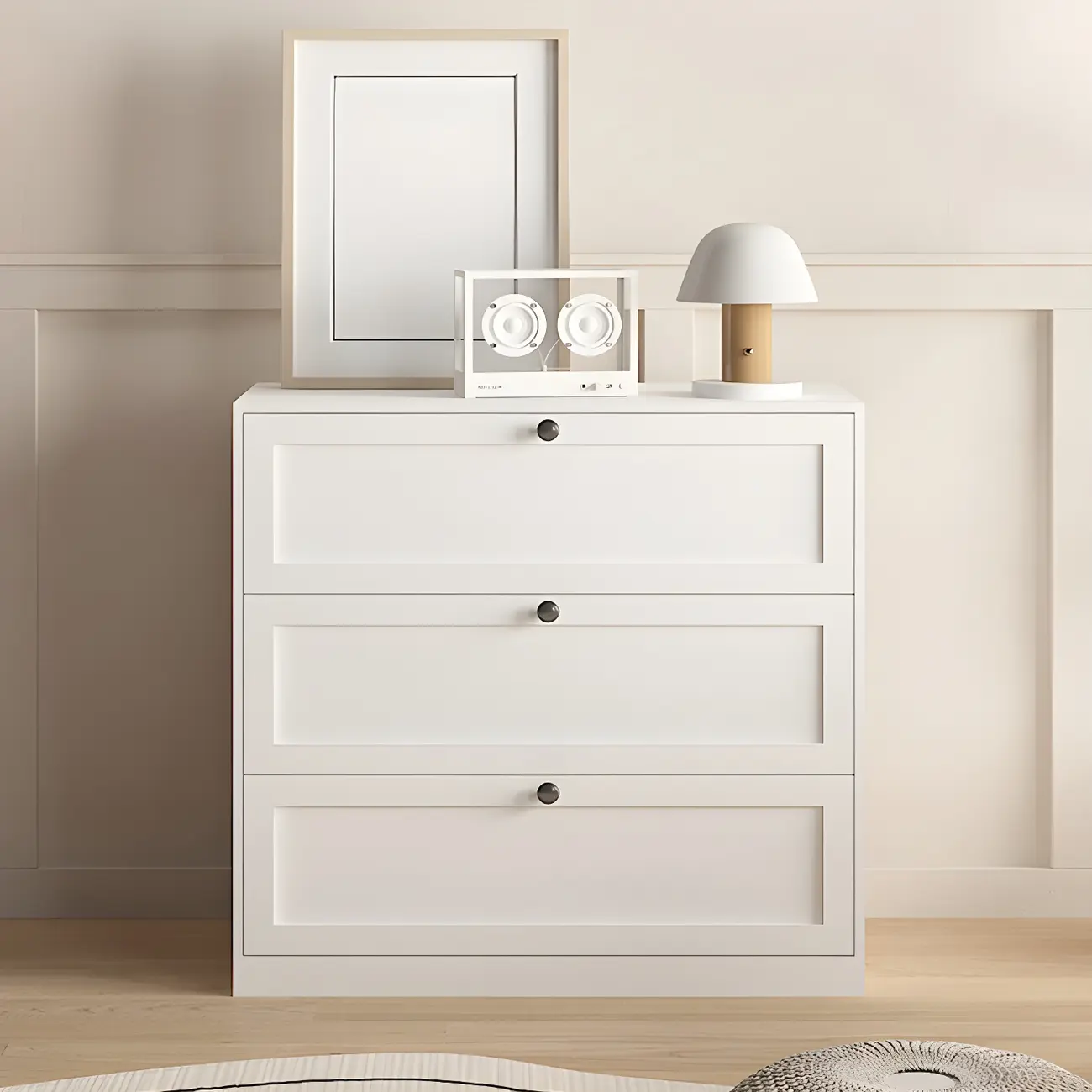 Elegant White Steel Dressers & Chests with Drawers for Home