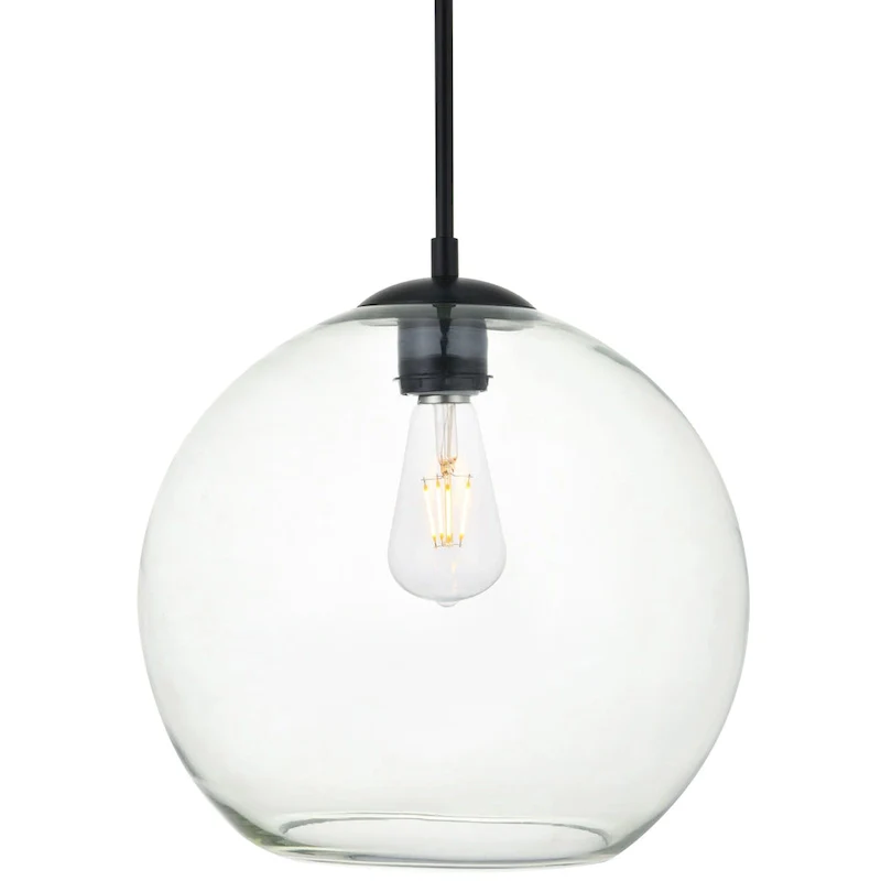 Elegant Lighting Baxter 12  Wide Single Light Pendant with Clear Glass