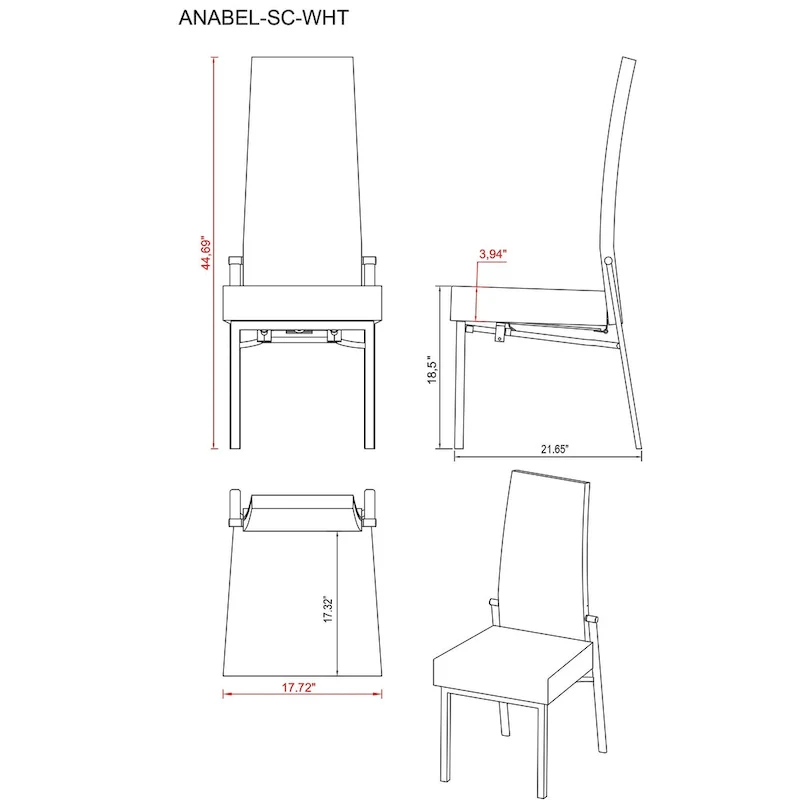 Somette Domino 5-Piece Dining Set with Gray Motion-back Chairs