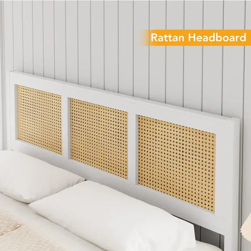 Rattan Bed Frame with Headboard