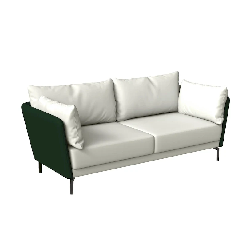 Luxify 3-Seater Leather Sofa in Upholstered Leather with Metal Legs & Removable Cushions for Living Room & Lounges
