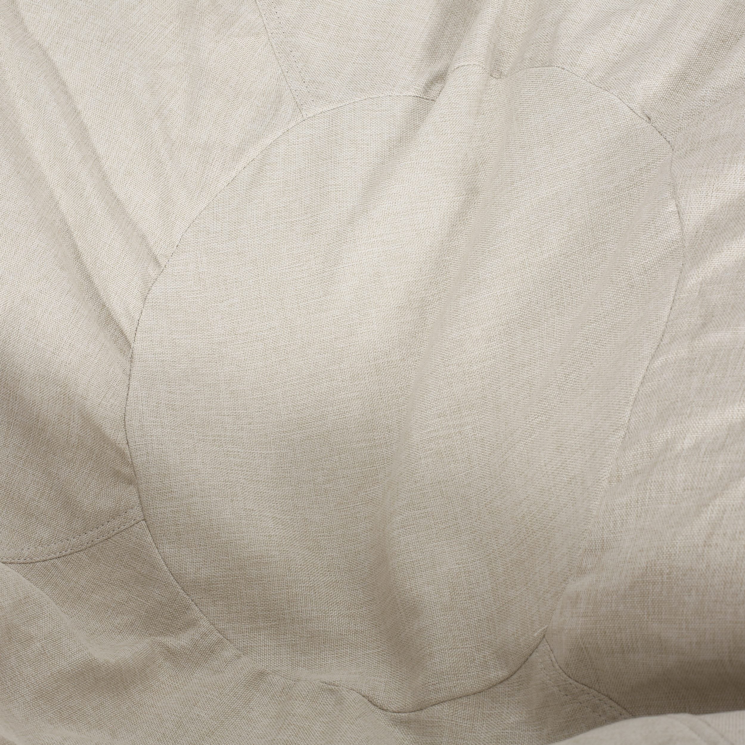 Modern 5 Foot Two Toned Fabric and Faux Leather Bean Bag - NH098413