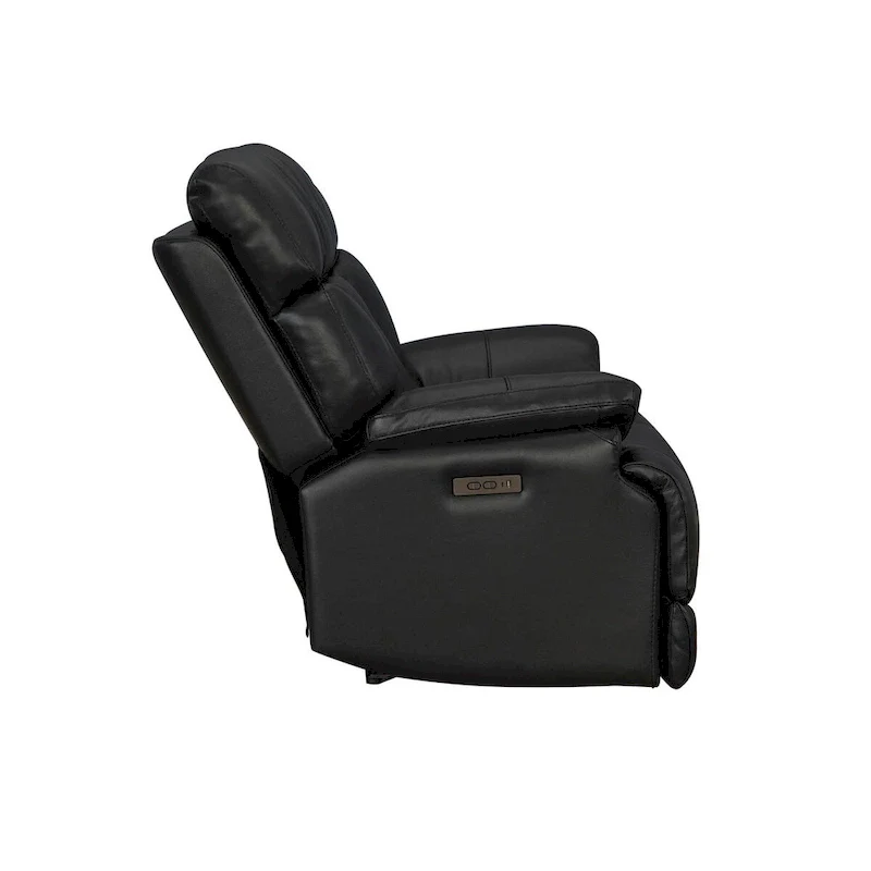 Genuine leather Black Power Recliner Zero Gravity Dual Power Recliner Adjustable Headrest Extendable Footrest