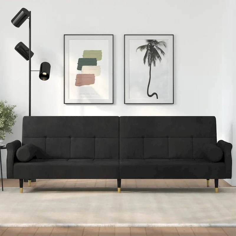 Velvet Sofa Bed Loveseat with Cushions – 85 x 35 x 27.6