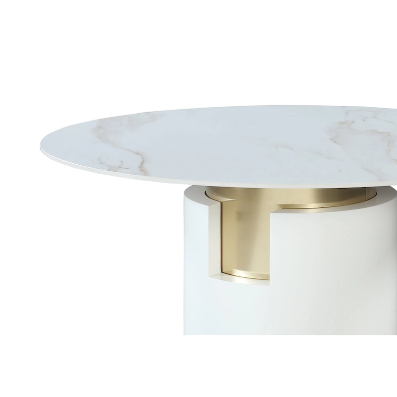 Somette Kona Marbleized Dining Set with Taupe and Gold Chairs