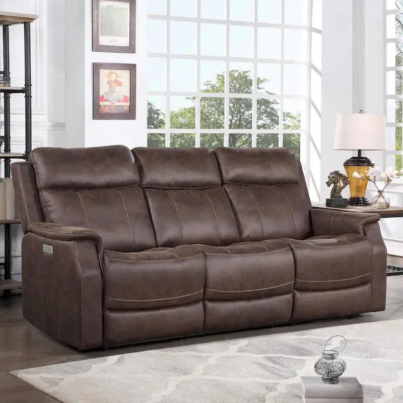 Steve Silver Faux Leather Power Reclining Sofa