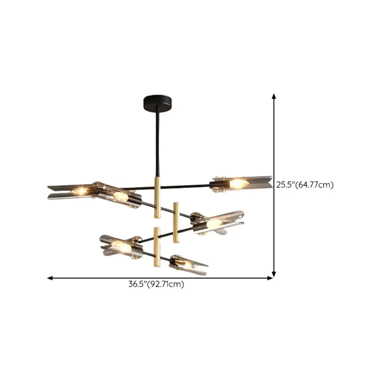 Modern Industrial Linear Chandelier with Adjustable Height
