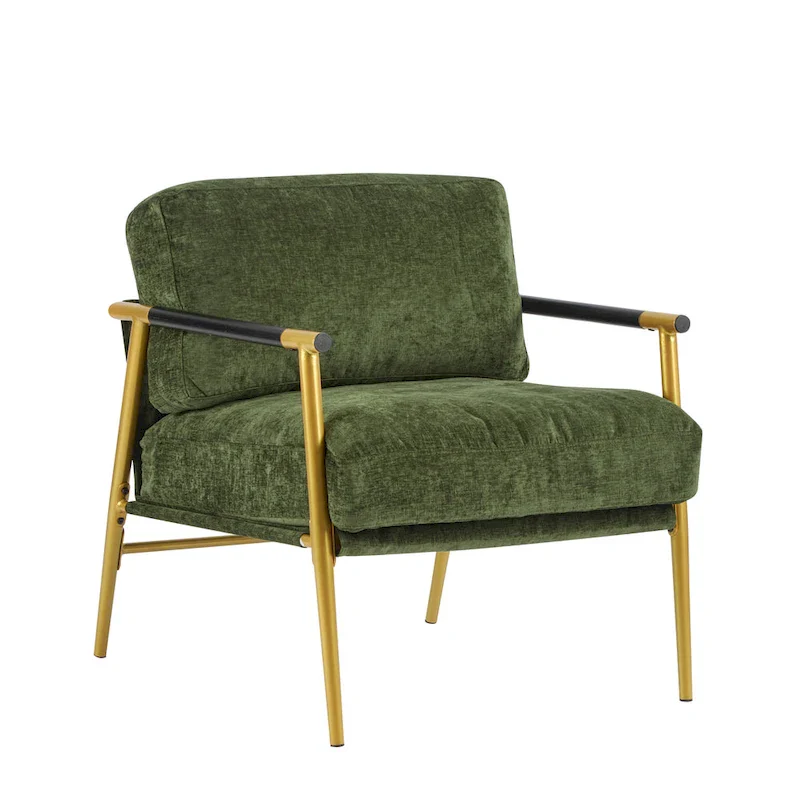 Varsts Modern Upholstered Accent Chair with Wood Frame, Emerald by Christopher Knight Home