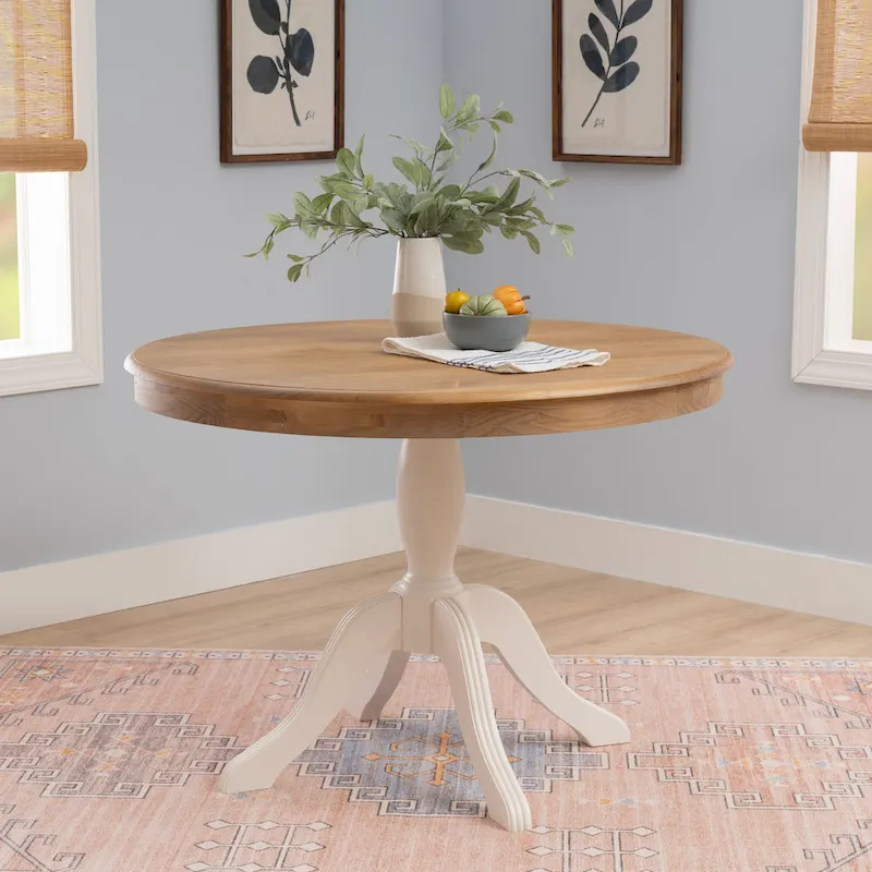 Round Solid Wood Pedestal Table