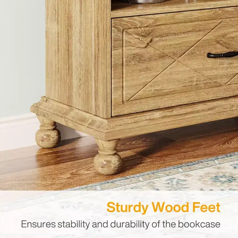 Tribesigns 6-Tier Bookshelf with Drawer, 70.9 Freestanding Bookcase, Open Book Display Rack