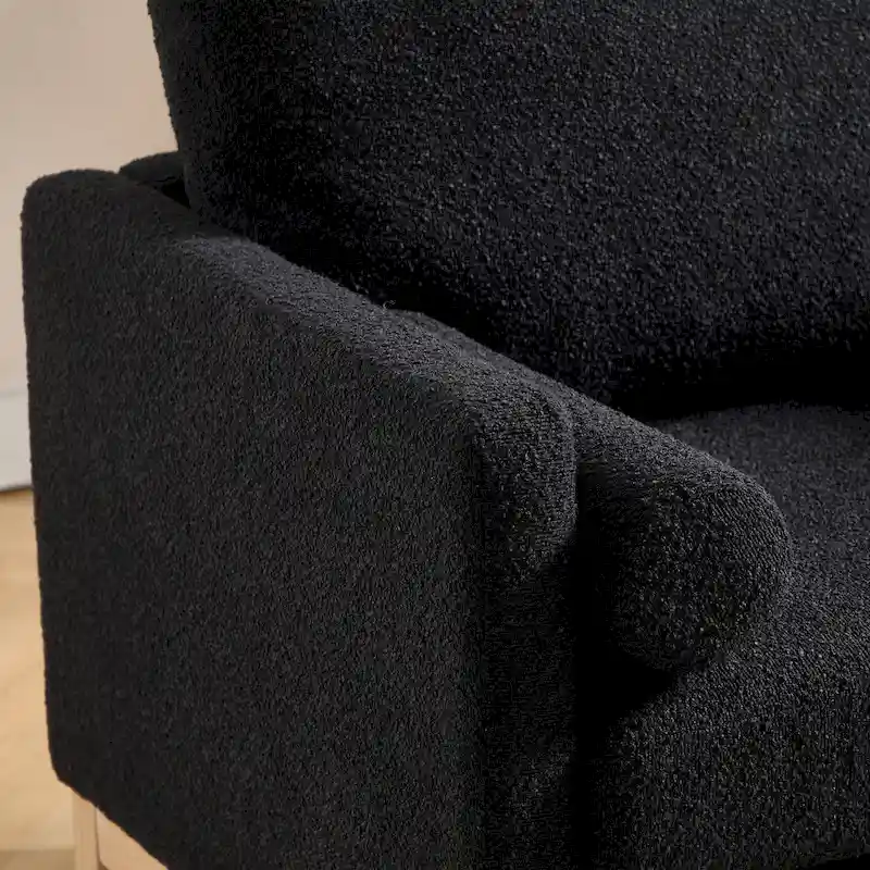 35.4W Modern Reading Chair,Upholstered Accent Chair with Pillows and Wood Legs