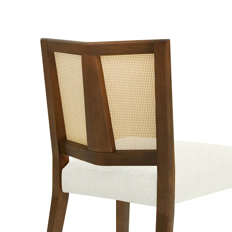 Christopher Knight Home - Oliver Mid-Century Rattan Back Upholstered Dining Chair Set of 2