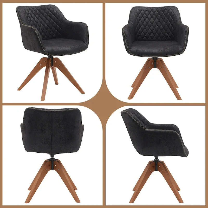 Suede Swivel Armchair Office Accent Arm Chair