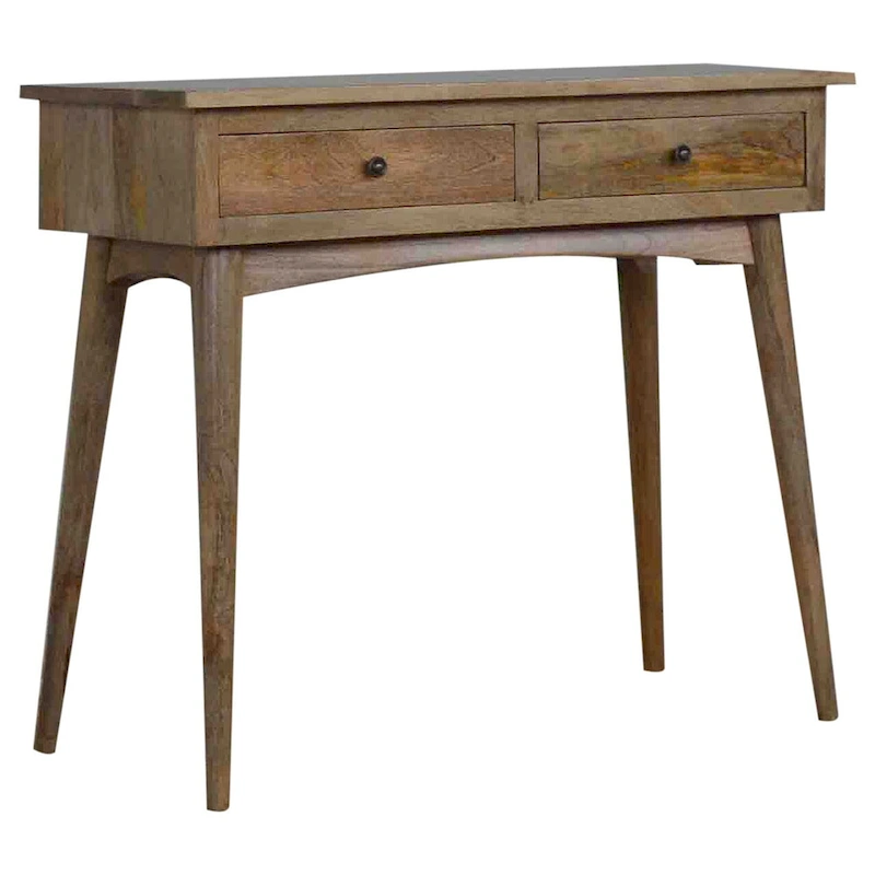 Oak 2-Drawer Hallway Console Table