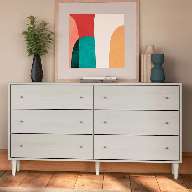 Grain Wood Furniture Mid Century 6-Drawer Dresser