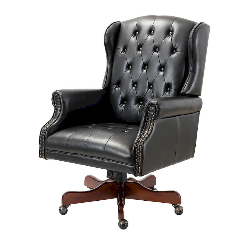 Maximiliano Modern Swivel Executive Chair with Tufted Back by HULALA HOME