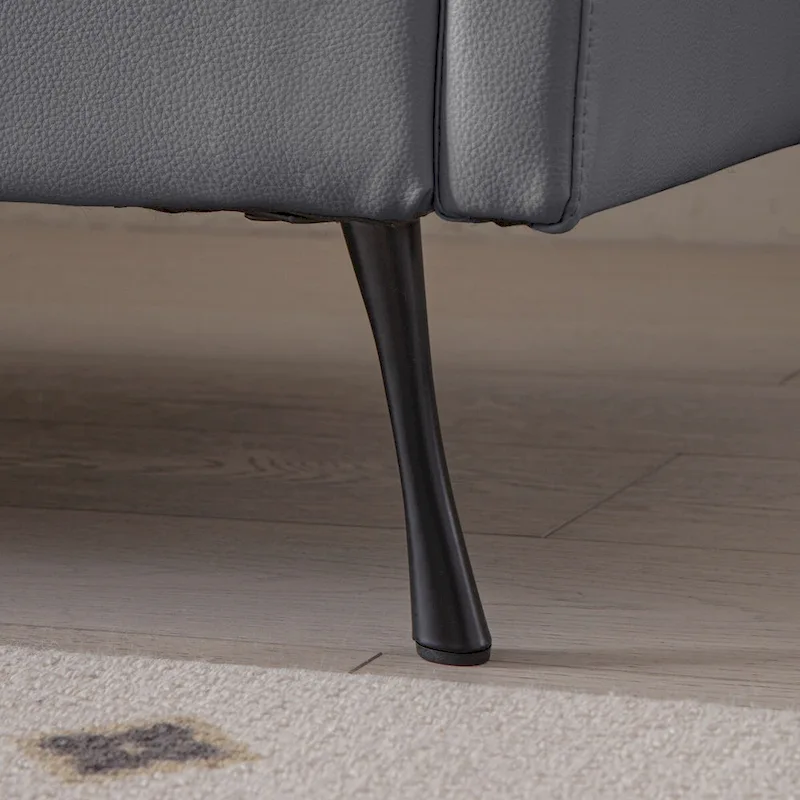 Modern L-Shaped Sofa Couch With Convertible Ottoman