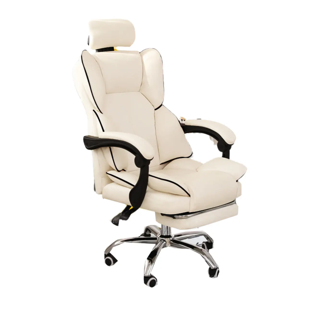 Modern White Leather Reclining Office Chair