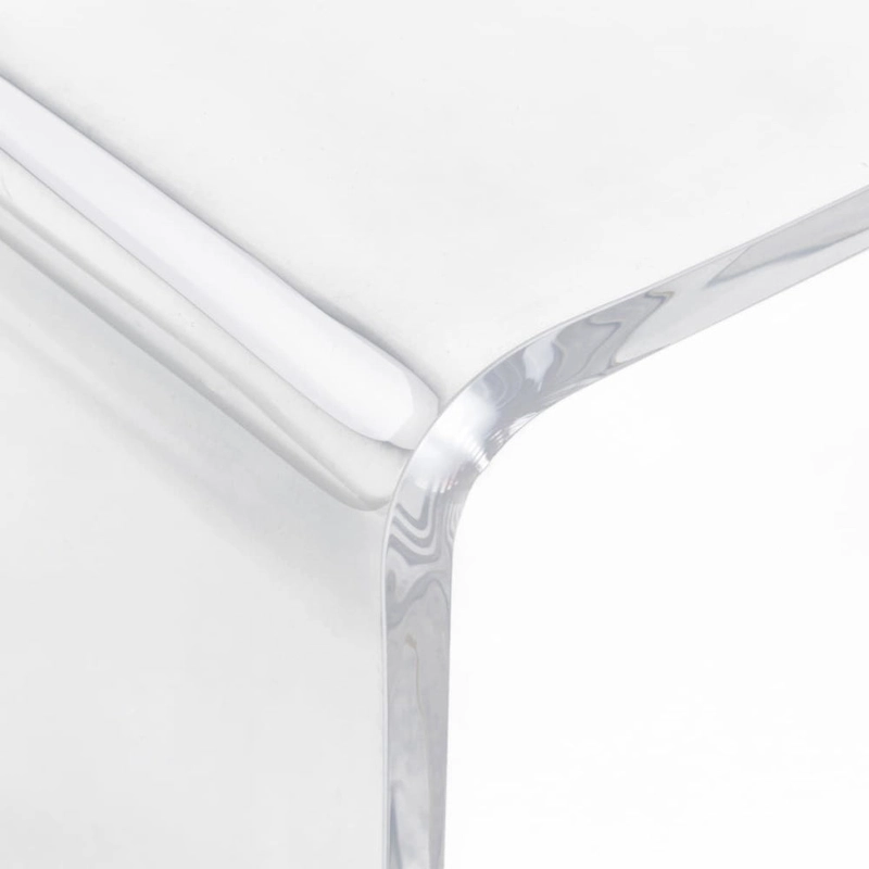 32 Long Rectangle All Acrylic 15mm Thick Waterfall Coffee Table, Clear