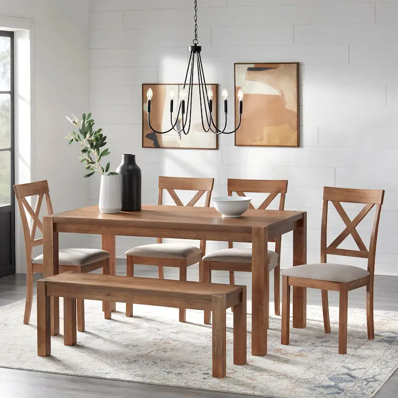 6-Piece Dining Set with Bench