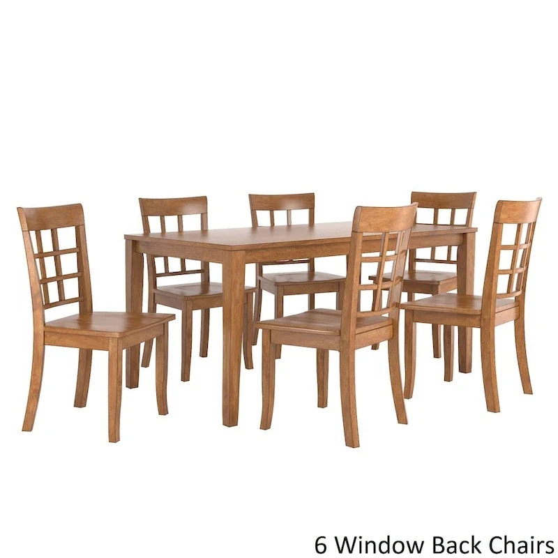 Wilmington II 60-Inch Rectangular Oak Finish Dining Set by iNSPIRE Q Classic