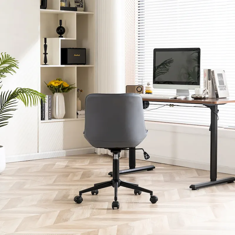 Armless Home Office Desk Chairs with Wheels Rolling Task Chair