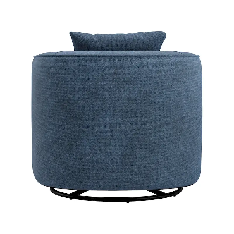 LUE BONA Swivel Accent Armchair Fabric Blend, Modern Upholstered Barrel Chair Living Room Sofa Chair