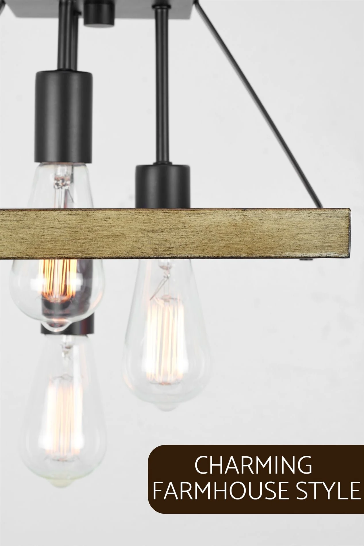 Powell 12 3-Light Rustic Farmhouse Flush Mount Ceiling Light