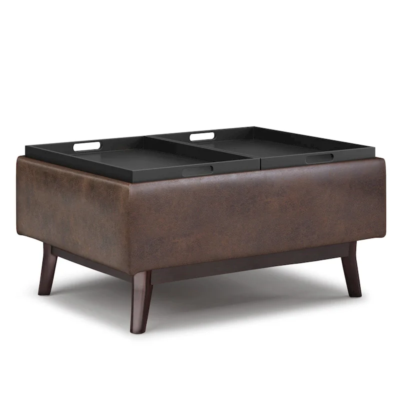 WYNDENHALL Ethan 34 inch Wide Mid Century Modern Rectangle Table Ottoman