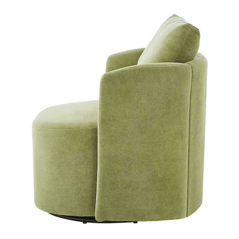 360 Swivel Chair, 29.9 Accent Barrel Armchair, Upholstered Swivel Sofa Chair with Curved Design