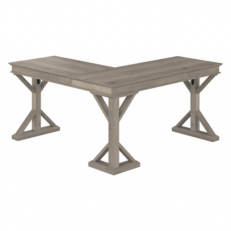 Homestead 60W Farmhouse L Shaped Desk by Bush Furniture