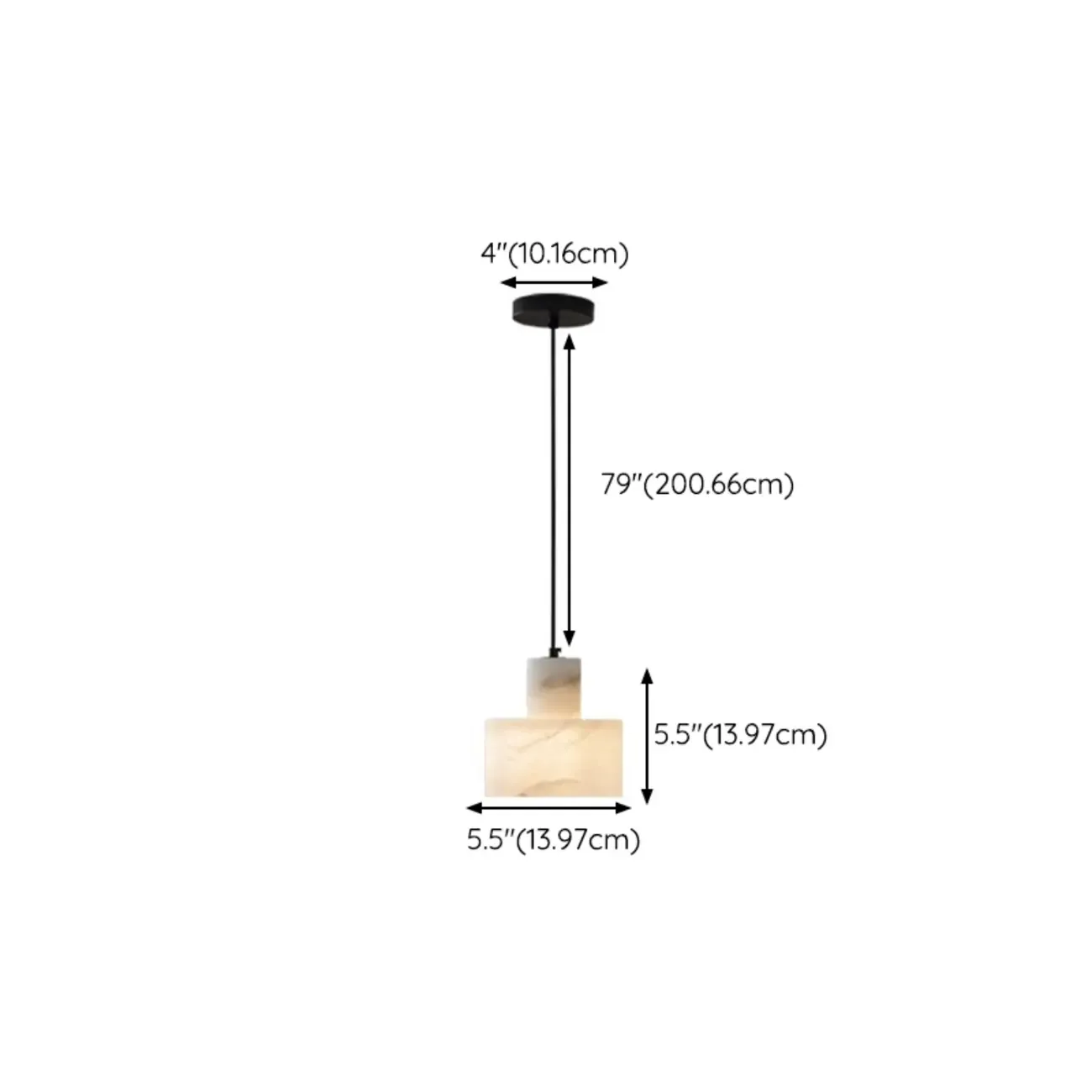 Modern Cylinder White Stone Hanging Pendant Light