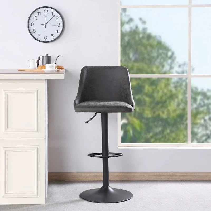 Sylmar Height Adjustable Stool in Faux Leather
