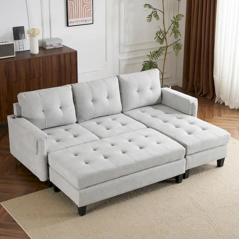 83.4inch L-shaped Sofa Sectional Couch Sofa Bed