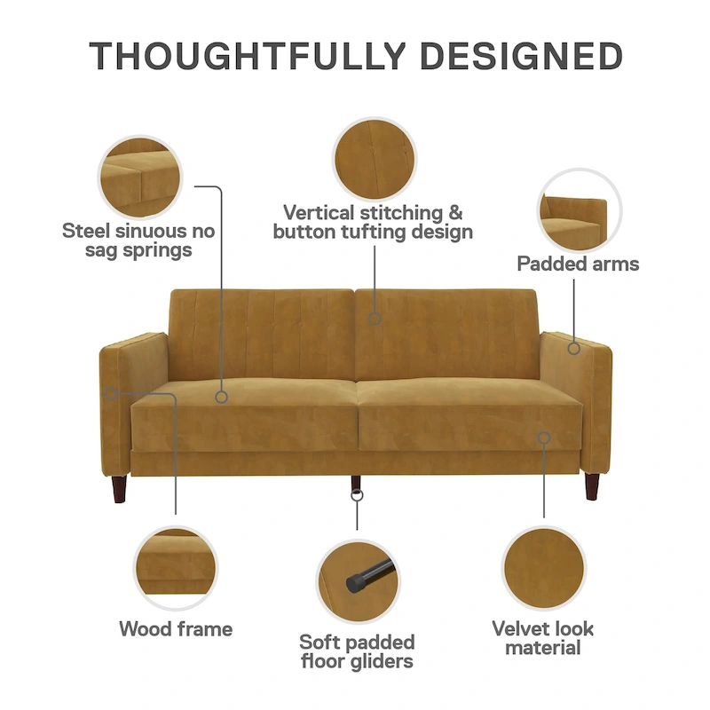 Avenue Greene Ivy Tufted Transitional Futon