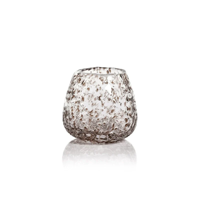 Elodie Glass Vase/Candle Holder w/ Glass Chips