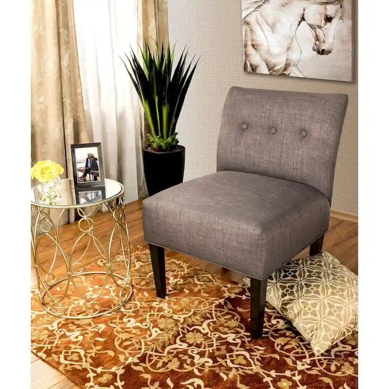 Samantha Button Tufted Ikat Accent Chair