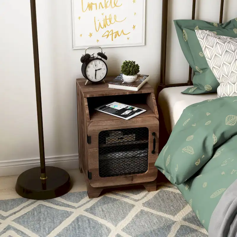 DH BASIC Rustic Oak 16-inch 3-Shelf End Table by Denhour