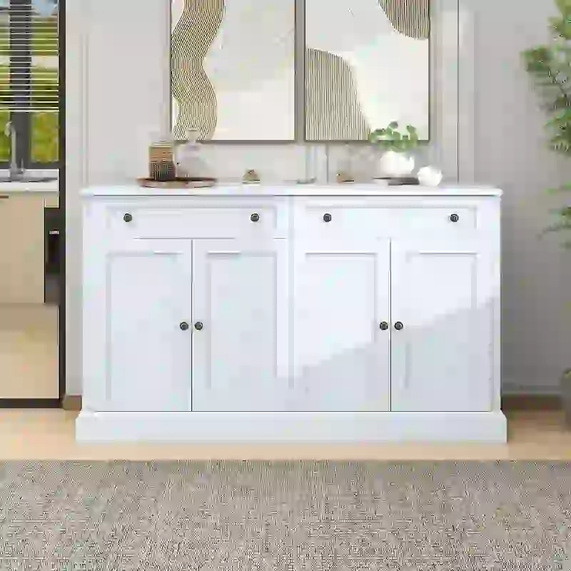 58.30 Inch MDF Sideboard with Adjustable Shelves