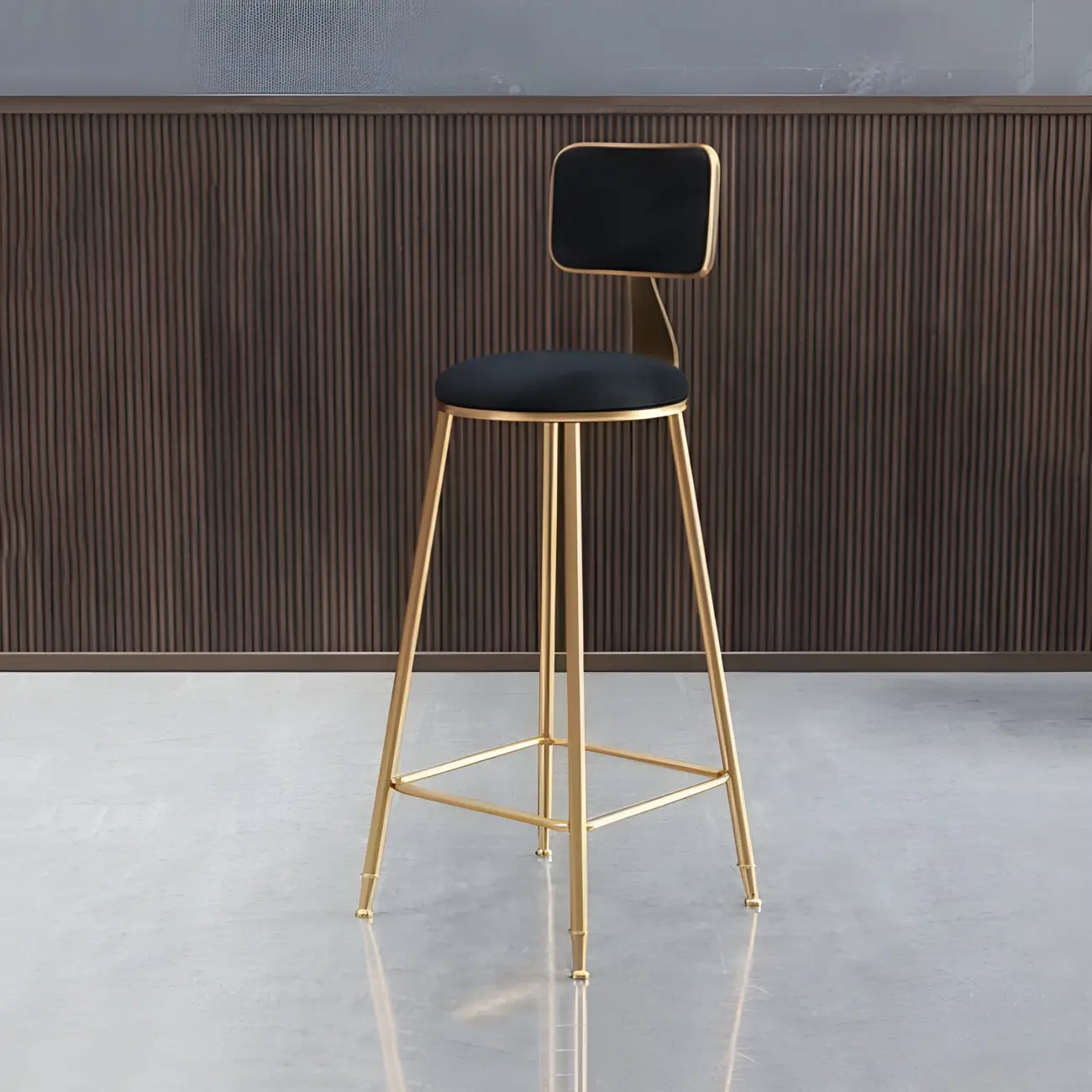 Round Velvet Upholstered Counter Bar Stools