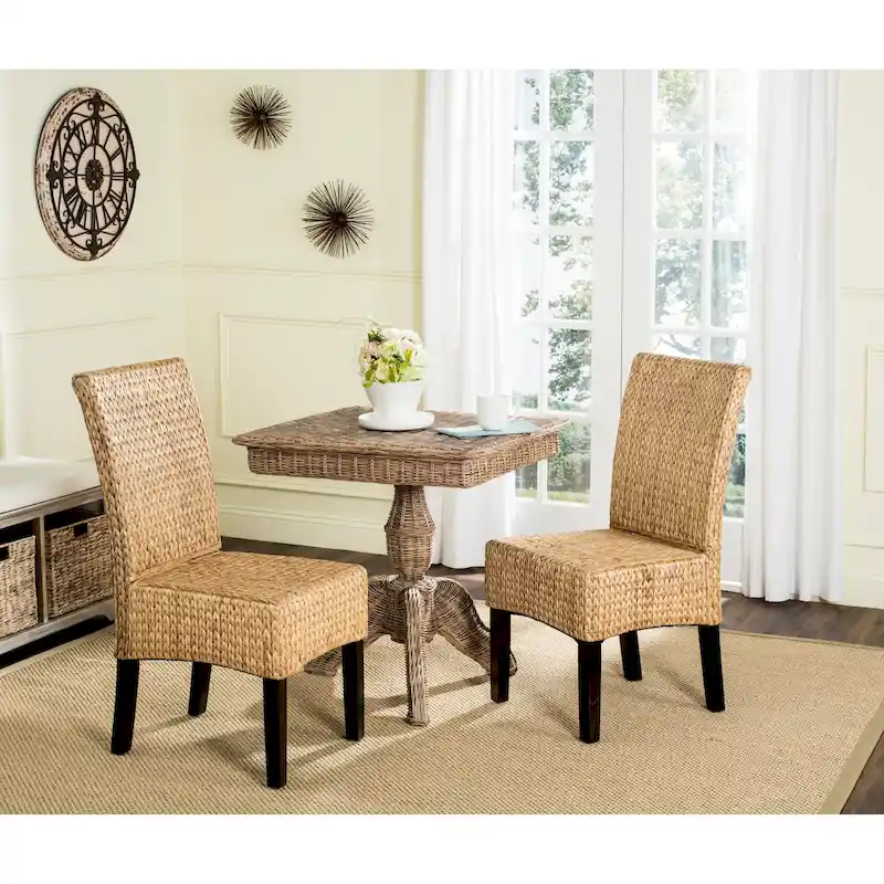 SAFAVIEH Clemensa Natural Dining Chair (Set of 2) - 18.1 x 22.8 x 39 - 18Wx23Dx39H