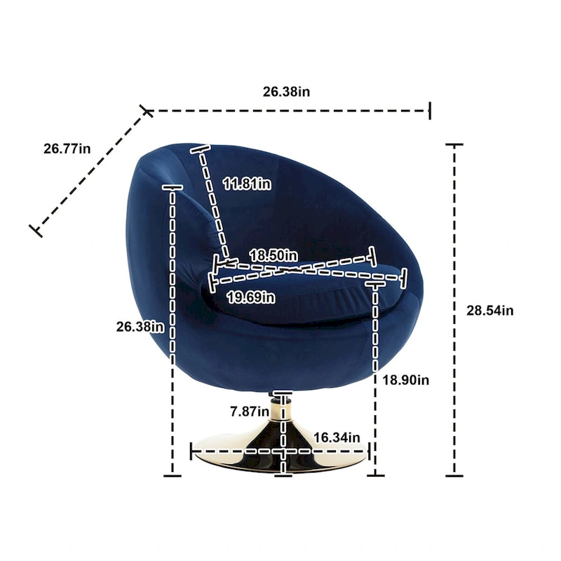 HOMEFUN Velvet 360 Degree Swivel Cuddle Barrel Accent Chairsset of 2